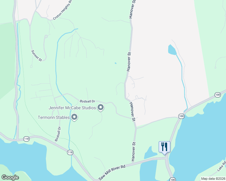 map of restaurants, bars, coffee shops, grocery stores, and more near 879 Hanover Street in Yorktown Heights