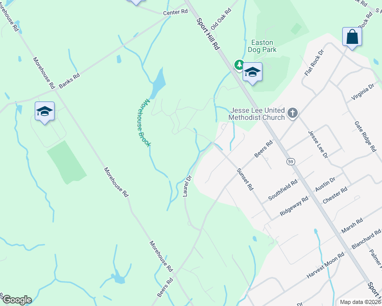 map of restaurants, bars, coffee shops, grocery stores, and more near 50 Laurel Drive in Easton