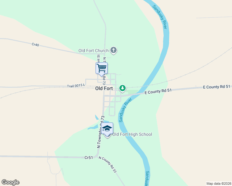 map of restaurants, bars, coffee shops, grocery stores, and more near in Old Fort