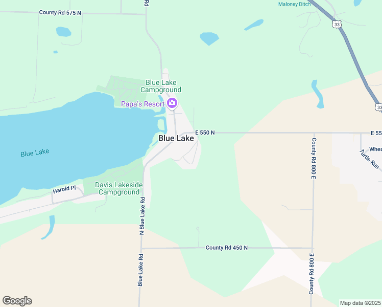 map of restaurants, bars, coffee shops, grocery stores, and more near 5176 Northwest Drive in Churubusco