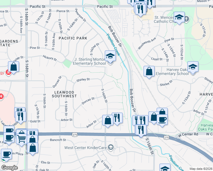 map of restaurants, bars, coffee shops, grocery stores, and more near 15933 Cedar Circle in Omaha