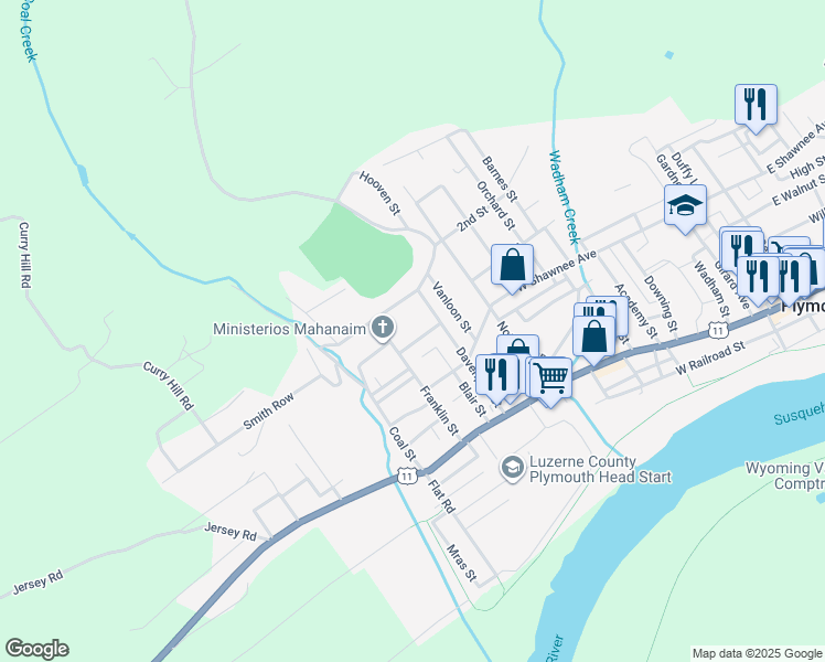 map of restaurants, bars, coffee shops, grocery stores, and more near 641 Ackley St in Plymouth