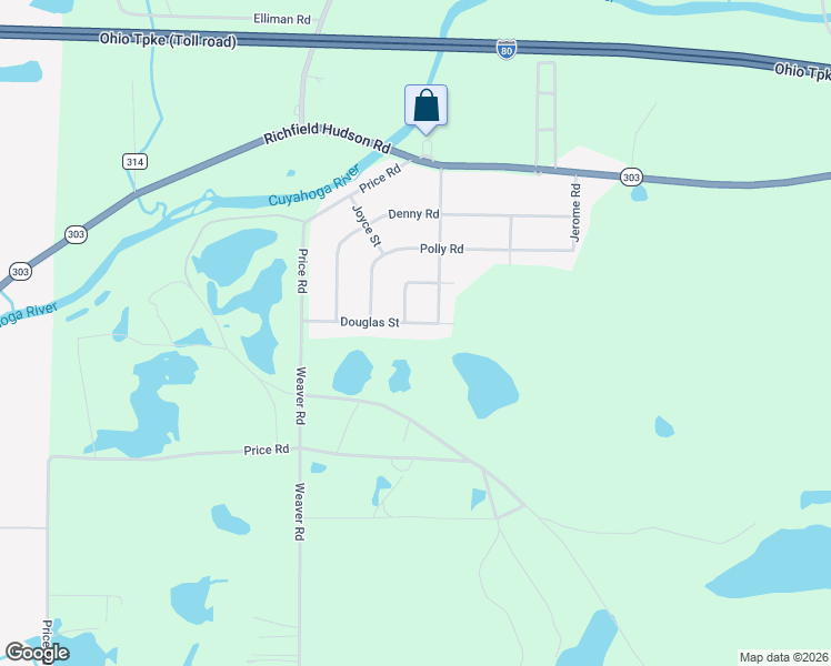 map of restaurants, bars, coffee shops, grocery stores, and more near 3022 Douglas Street in Ravenna
