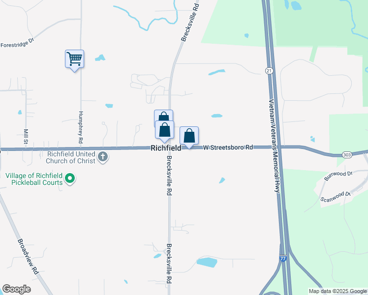 map of restaurants, bars, coffee shops, grocery stores, and more near 270 Center Road in Hinckley