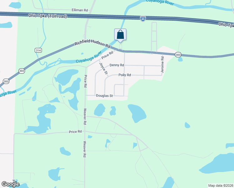 map of restaurants, bars, coffee shops, grocery stores, and more near 3022 Douglas Street in Ravenna