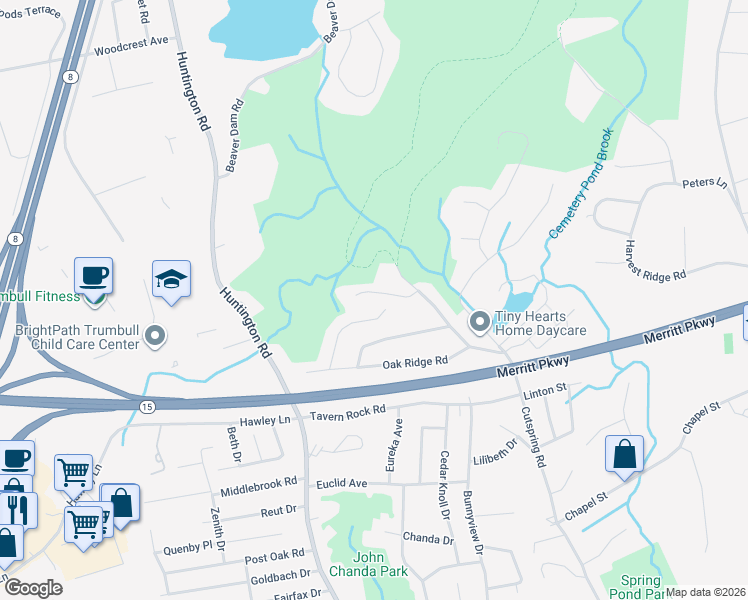 map of restaurants, bars, coffee shops, grocery stores, and more near 110 Barrister Road in Stratford