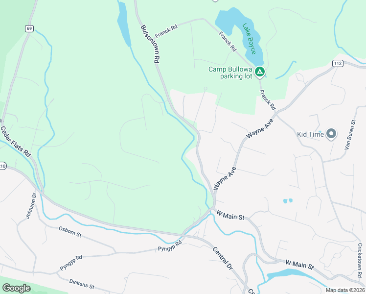 map of restaurants, bars, coffee shops, grocery stores, and more near 285 Bulsontown Road in Stony Point