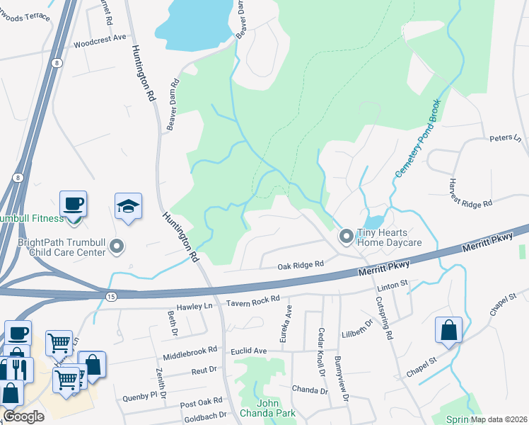 map of restaurants, bars, coffee shops, grocery stores, and more near 110 Barrister Road in Stratford