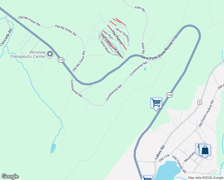 map of restaurants, bars, coffee shops, grocery stores, and more near 47 Continental Road in Warwick