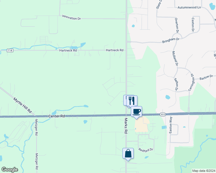 map of restaurants, bars, coffee shops, grocery stores, and more near 1224 Marks Road in Valley City