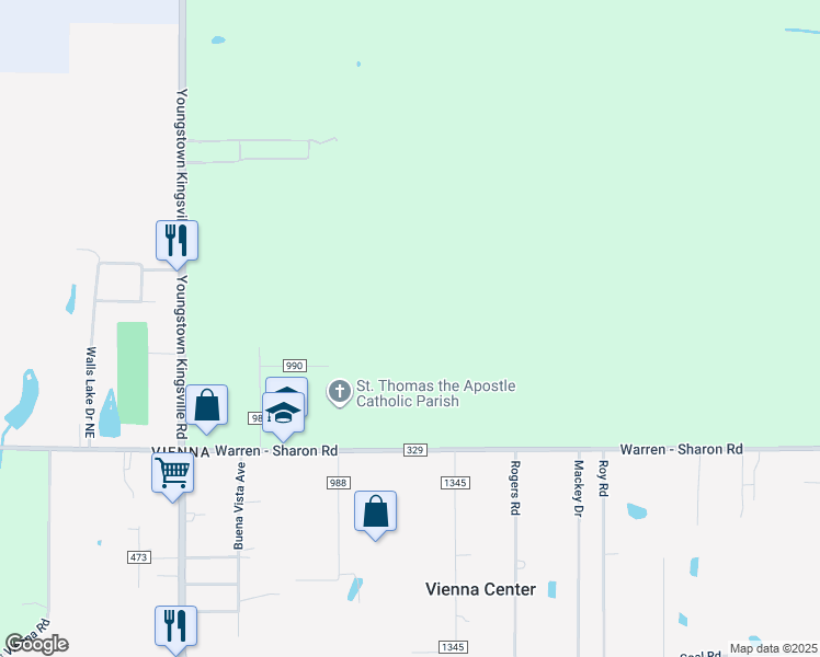 map of restaurants, bars, coffee shops, grocery stores, and more near in Trumbull County