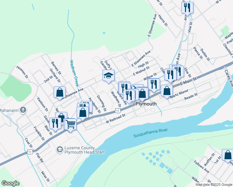 map of restaurants, bars, coffee shops, grocery stores, and more near 32 Girard Avenue in Plymouth