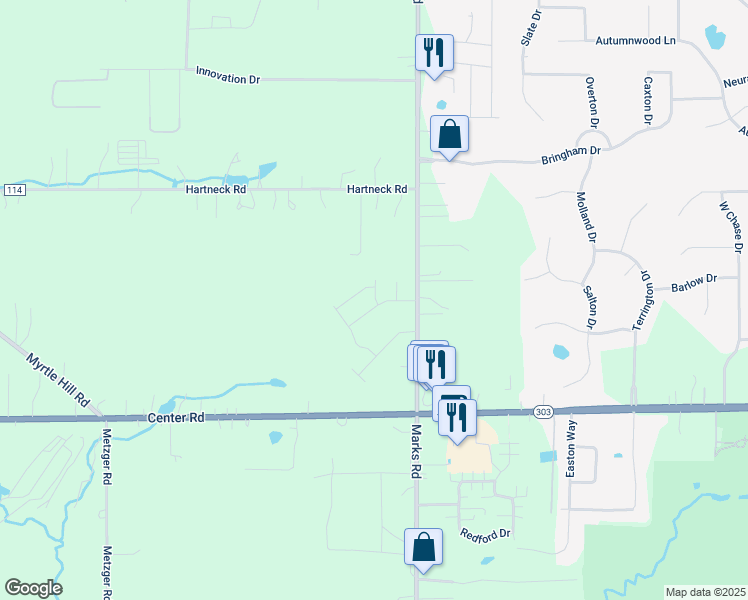 map of restaurants, bars, coffee shops, grocery stores, and more near 1224 Marks Road in Valley City