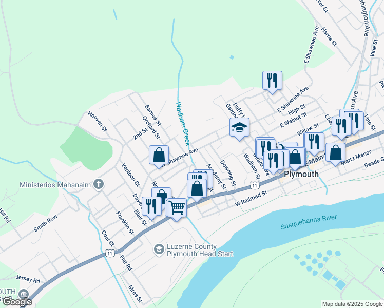 map of restaurants, bars, coffee shops, grocery stores, and more near 102 Turner Street in Plymouth
