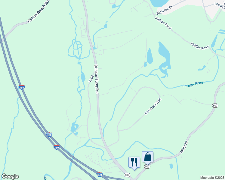 map of restaurants, bars, coffee shops, grocery stores, and more near Robin Lane in Lackawanna County