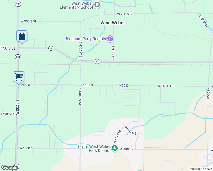 map of restaurants, bars, coffee shops, grocery stores, and more near 4093 West 1400 South Street in Ogden