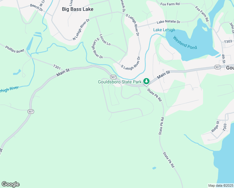 map of restaurants, bars, coffee shops, grocery stores, and more near 45 Mountainside Drive in Gouldsboro