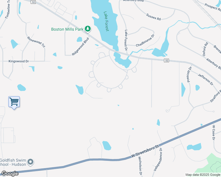 map of restaurants, bars, coffee shops, grocery stores, and more near 138 Laurel Lake Drive in Hudson