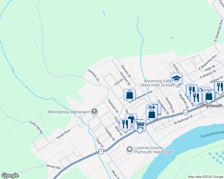 map of restaurants, bars, coffee shops, grocery stores, and more near 476 2nd Street in Plymouth