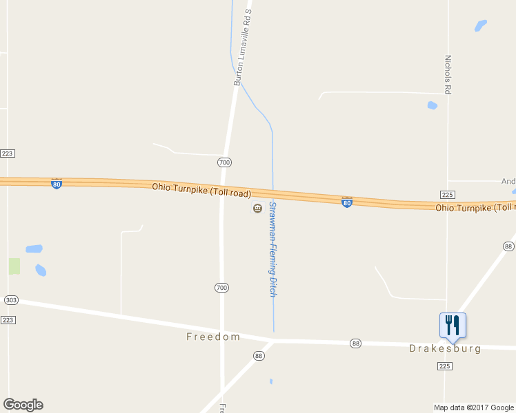 map of restaurants, bars, coffee shops, grocery stores, and more near 9197 Ohio 700 in Windham