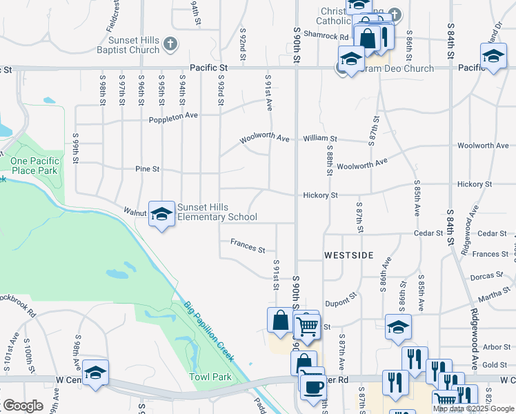 map of restaurants, bars, coffee shops, grocery stores, and more near 1706 South 91st Avenue in Omaha