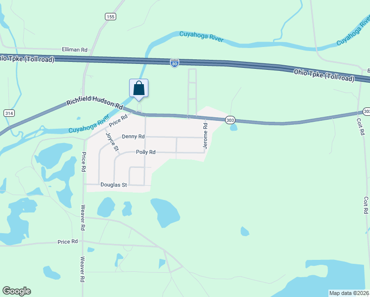 map of restaurants, bars, coffee shops, grocery stores, and more near 3139 Polly Rd in Ravenna