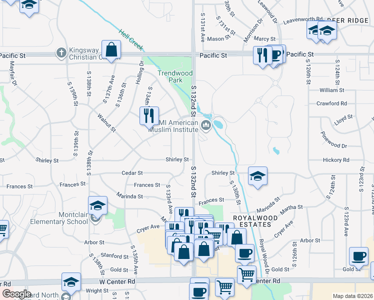 map of restaurants, bars, coffee shops, grocery stores, and more near 1817 South 133rd Street in Omaha