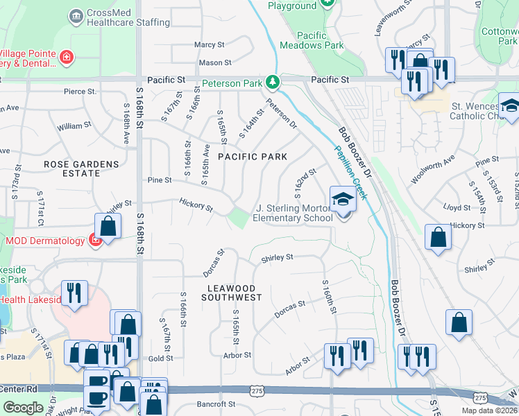 map of restaurants, bars, coffee shops, grocery stores, and more near 1445 South 163rd Street in Omaha
