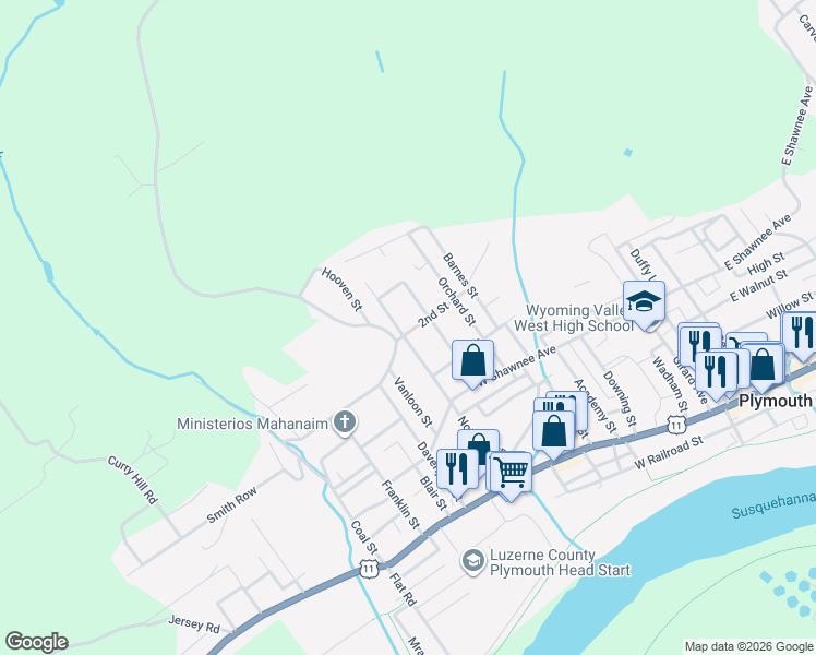 map of restaurants, bars, coffee shops, grocery stores, and more near 476 2nd Street in Plymouth