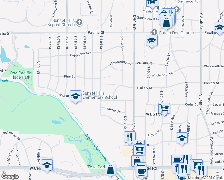 map of restaurants, bars, coffee shops, grocery stores, and more near 1706 South 91st Avenue in Omaha