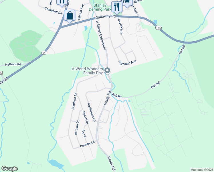 map of restaurants, bars, coffee shops, grocery stores, and more near 2 Arthurs Court in Warwick