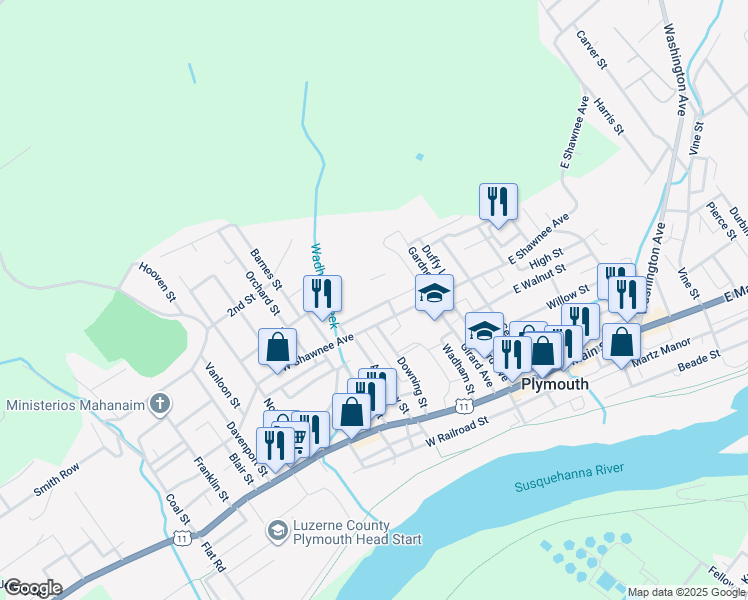 map of restaurants, bars, coffee shops, grocery stores, and more near 209 Rowe Lane in Plymouth