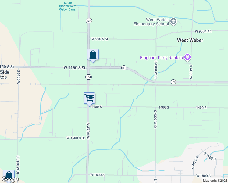 map of restaurants, bars, coffee shops, grocery stores, and more near 4552 1350 South Street in Ogden