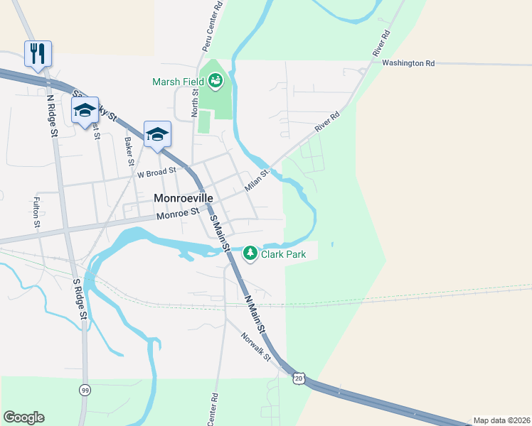 map of restaurants, bars, coffee shops, grocery stores, and more near 12 Hamilton Street in Monroeville
