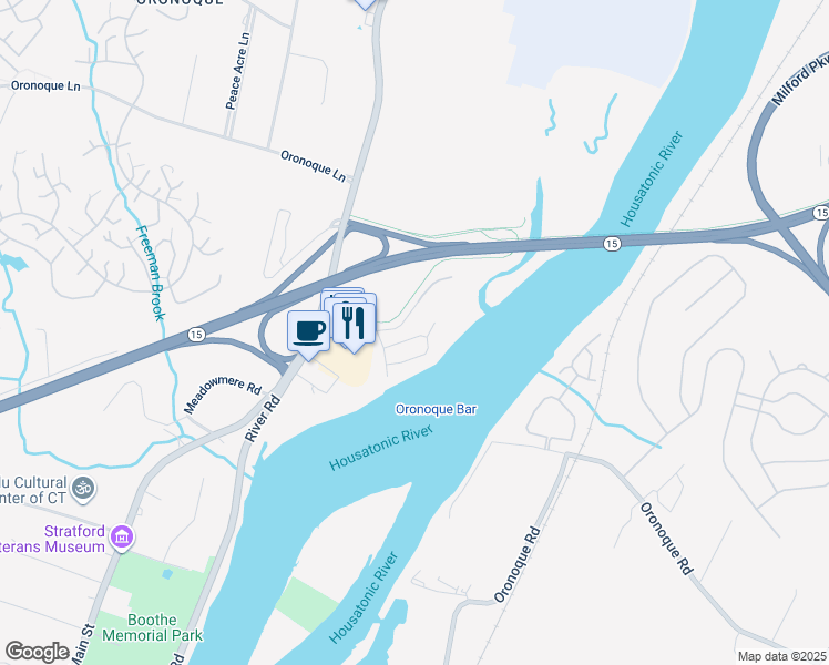 map of restaurants, bars, coffee shops, grocery stores, and more near 502 Jamestown Road in Stratford