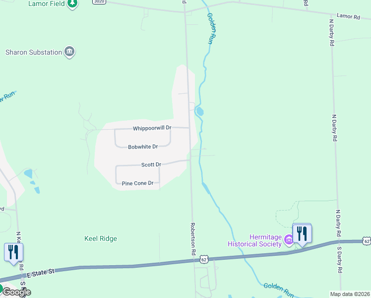 map of restaurants, bars, coffee shops, grocery stores, and more near 782 Bobwhite Drive in Hermitage