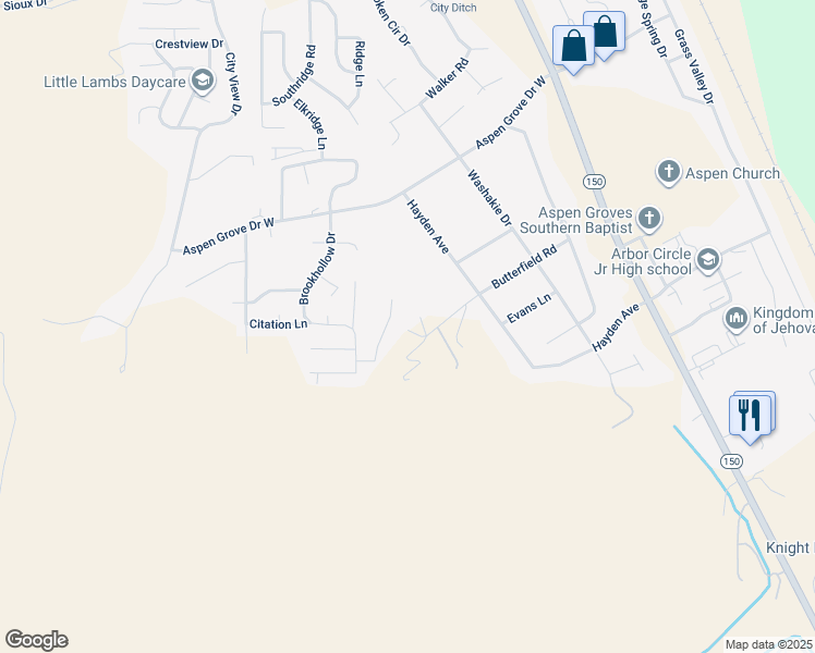 map of restaurants, bars, coffee shops, grocery stores, and more near 260 Darby Lane in Evanston