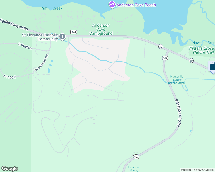 map of restaurants, bars, coffee shops, grocery stores, and more near 1316 South Via Monaco Drive in Huntsville