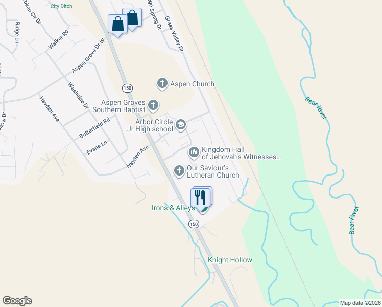 map of restaurants, bars, coffee shops, grocery stores, and more near 89 South Valley Drive in Evanston