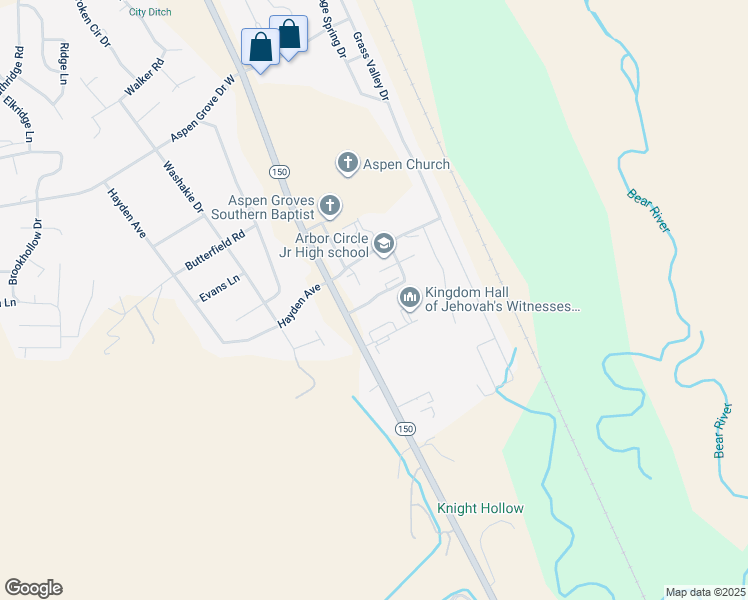 map of restaurants, bars, coffee shops, grocery stores, and more near 251 South Valley Drive in Evanston