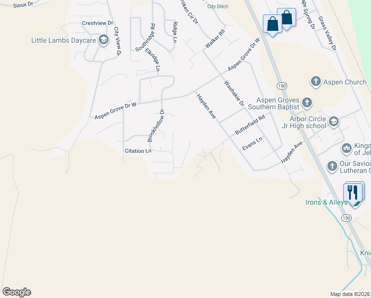 map of restaurants, bars, coffee shops, grocery stores, and more near 250 Overlook Court in Evanston