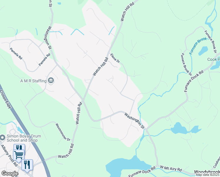 map of restaurants, bars, coffee shops, grocery stores, and more near 11 Harrison Drive in Cortlandt