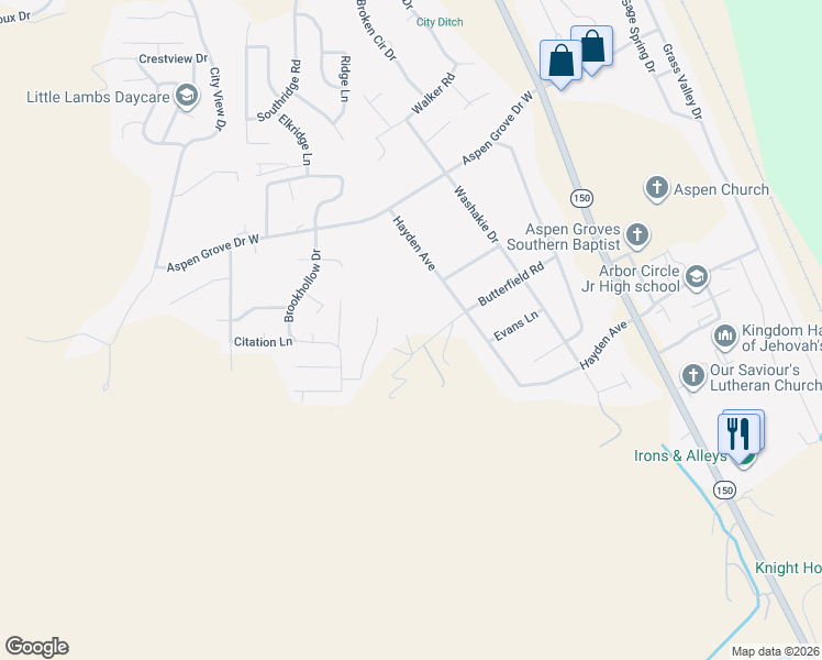 map of restaurants, bars, coffee shops, grocery stores, and more near 240 Darby Lane in Evanston