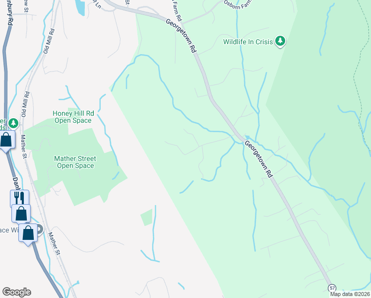 map of restaurants, bars, coffee shops, grocery stores, and more near 25 Samuelson Road in Weston
