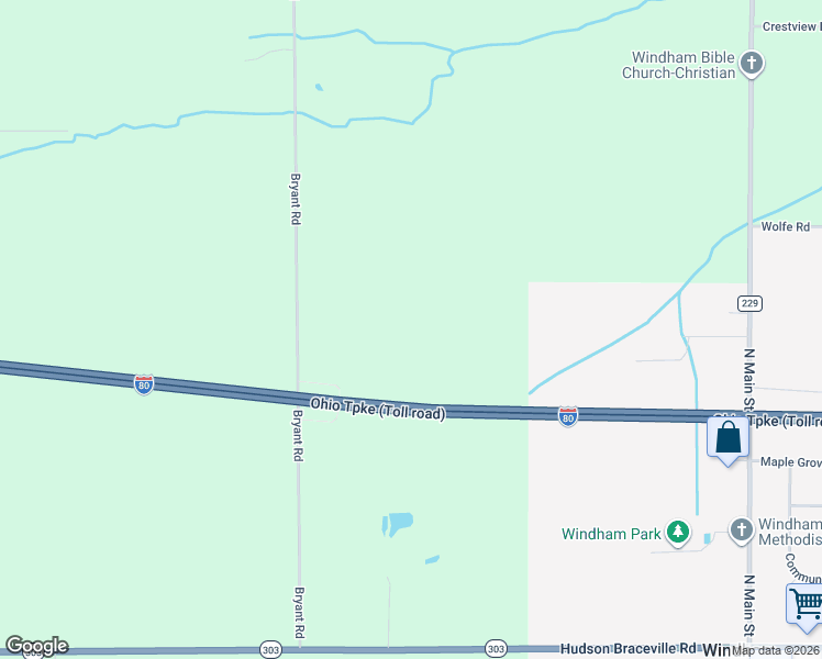 map of restaurants, bars, coffee shops, grocery stores, and more near 9278 Bryant Road in Windham