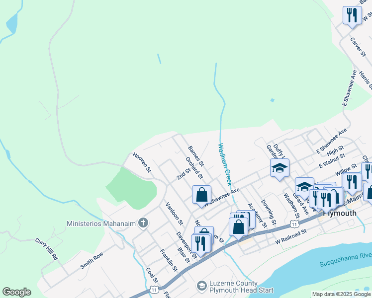 map of restaurants, bars, coffee shops, grocery stores, and more near 219-221 Barnes St in Plymouth