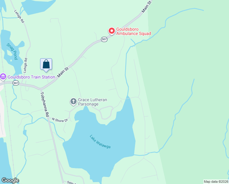map of restaurants, bars, coffee shops, grocery stores, and more near 7 Bass Court in Gouldsboro
