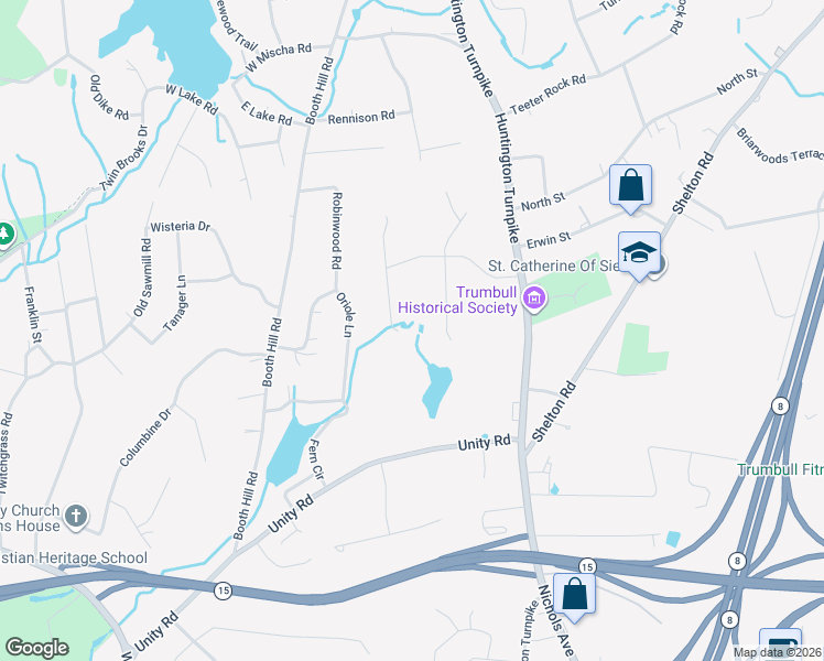 map of restaurants, bars, coffee shops, grocery stores, and more near 40 Puritan Road in Trumbull