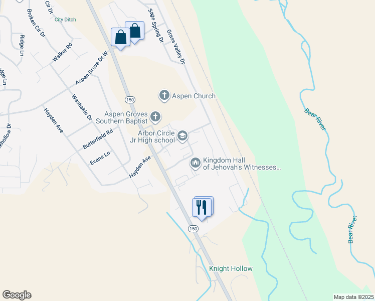 map of restaurants, bars, coffee shops, grocery stores, and more near 240 South Valley Drive in Evanston