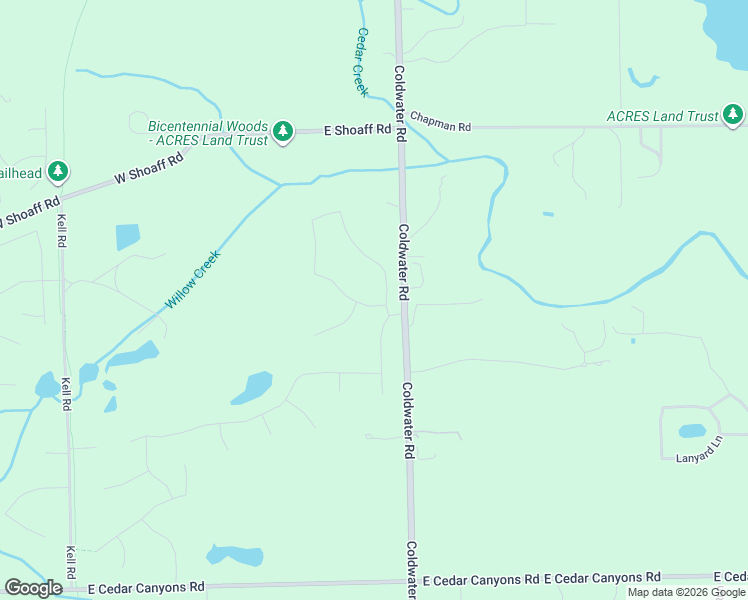 map of restaurants, bars, coffee shops, grocery stores, and more near 10808 Coldwater Road in Huntertown